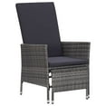 thumbnail image 1 of vidaXL Chaise de Jardin Inclinable avec Coussins en Résine Tressée Gris, 1 of 5