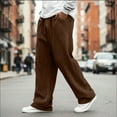 thumbnail image 6 of Dresfit Corduroy Pants Mens Baggy Wide Leg Sweatpants Solid Drawstring Casual Trousers Summer 2026 Textured Loose Fit Lightweight Loose Pant Brown 5XL, 6 of 6