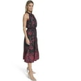 thumbnail image 3 of Falling Flowers Women's Ruffle Neck Midi Dress, Sizes XS-XL, 3 of 6