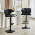 thumbnail image 2 of JUFU Bar Stools Set of 2, Extra Large Adjustable Swivel Bar Stools with Wide Seat & High Back, PU Leather Counter Height Bar Chairs with Footrest for Kitchen Island, 2 of 7