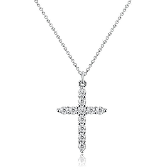 Perfect Gifts for Women – 14K Gold & Silver Plated Cross Necklace, Enhanced Sparkle & Non-Tarnish Faith Jewelry with 12-Color Zircon Birthstones, Birthday & Christmas Gifts
