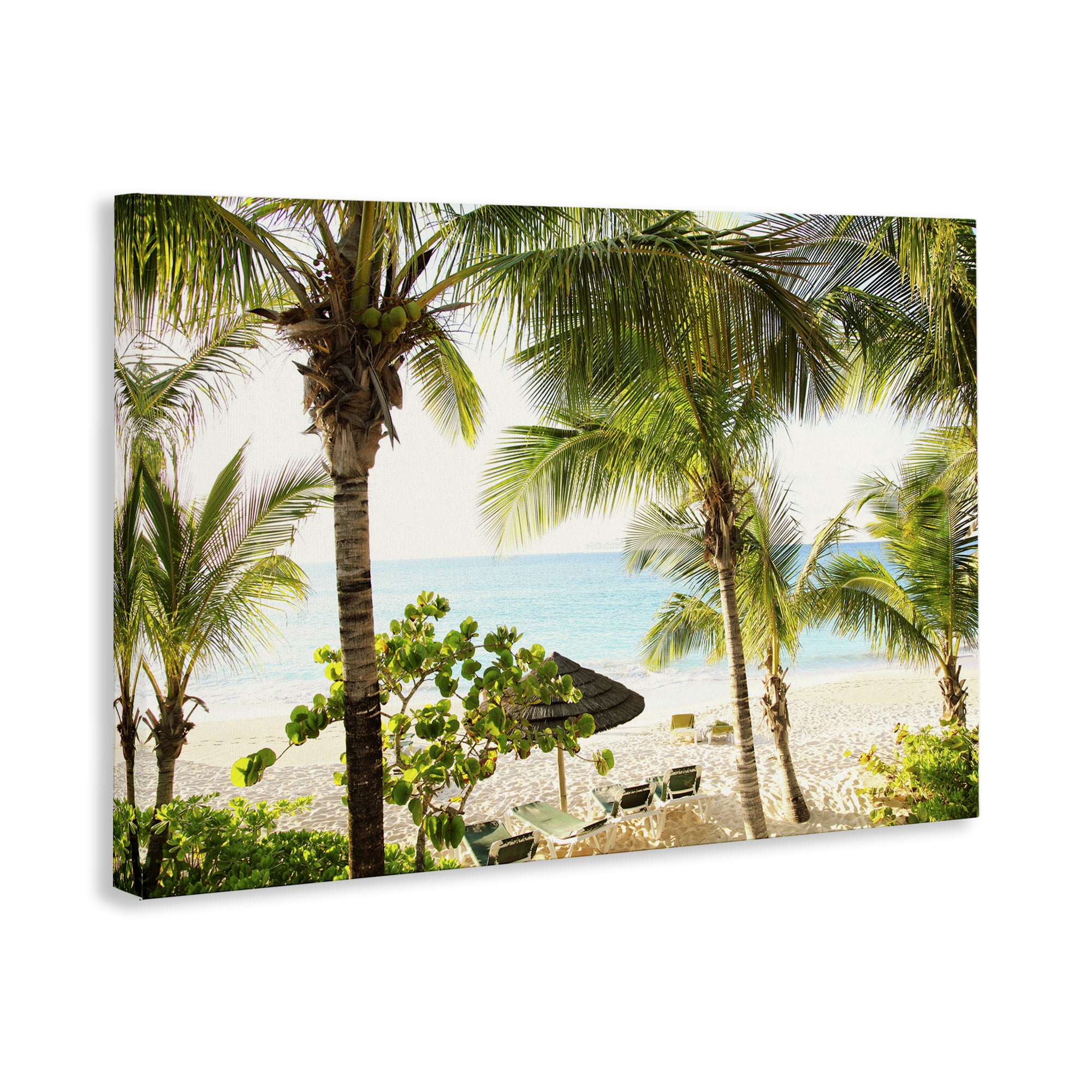 Stupell Industries Tropical Beach Resort Landscape Photography Gallery Wrapped Canvas Art Print Wall Art, 24 x 16