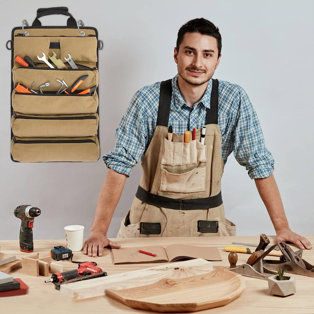 Hardware Tool Wrap Rolled Waterproof Storage Bag Pliers Wrench Organizer Bucket