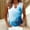 (Fashion 271)Sky Blue, variant on Fashion Women's Printed Creative V-Neck Tank Top Summer Loose-Fitting Casual Sleeveless White Top for Women