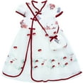 thumbnail image 1 of LAICAIW Robe en Maille Rétro d'Été Améliorée à Imprimé Floral Cheongsam Mode Filles Princesse Chaussures Enfants (Rouge, 5-6 Ans), 1 of 7