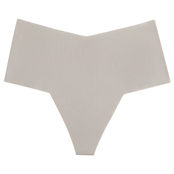Gibobby Calzoncillos de encaje para mujer Ropa interior de algodón de tanga de seda de hielo sin costuras para mujer(Caqui,XL)