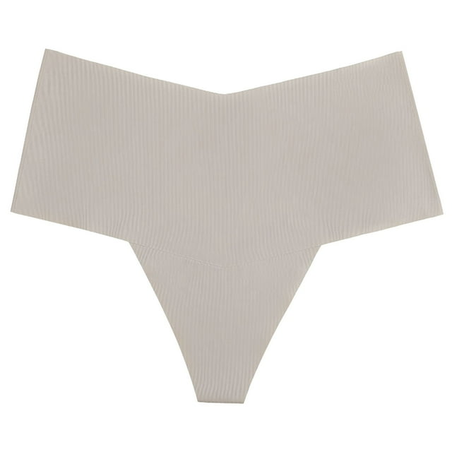 Gibobby Calzoncillos de encaje para mujer Ropa interior de algodón de tanga de seda de hielo sin costuras para mujer(Caqui,M)