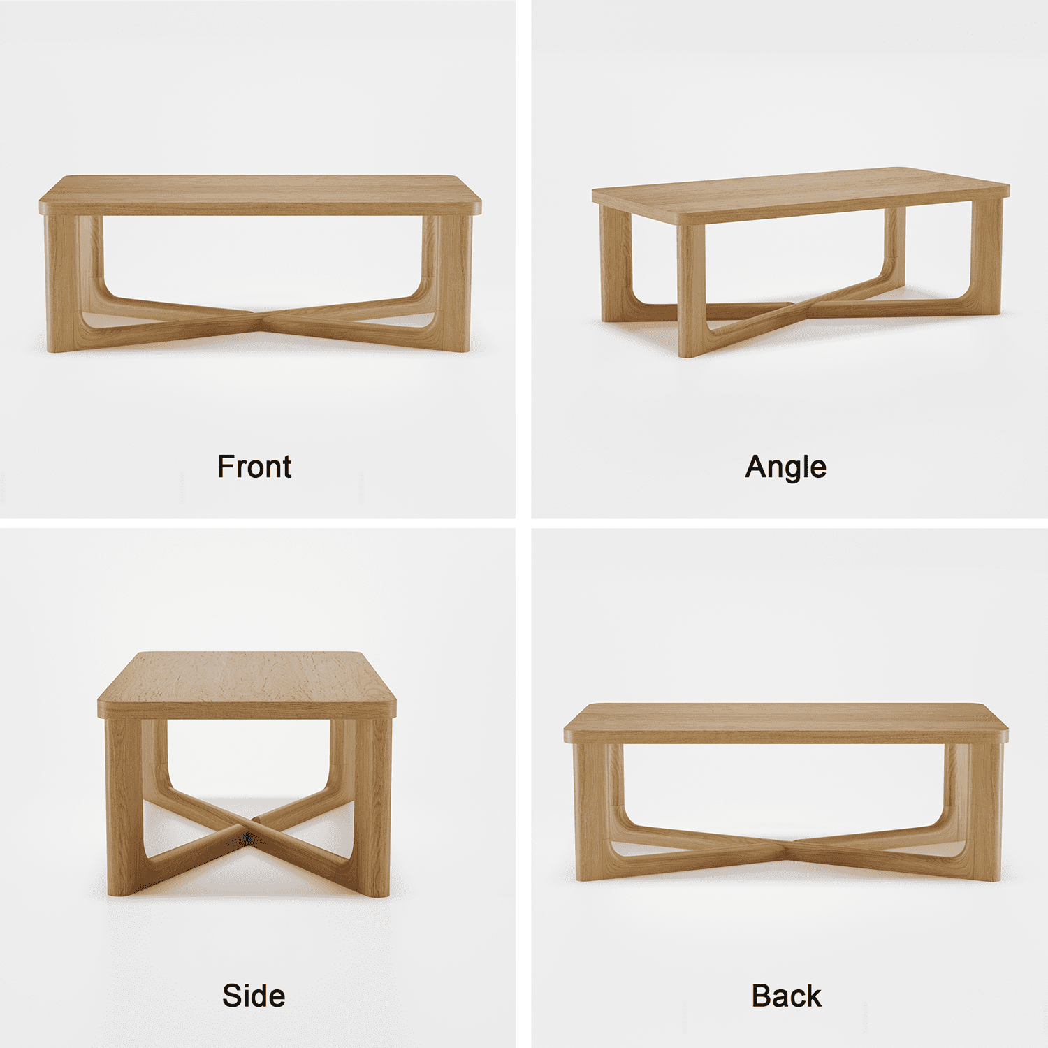 50"x26"x18" Modern Rectangle Wood Coffee Table for Livingroom,Wood Color