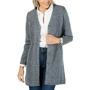 Karen Scott Petite Women's Button-Front Duster Cardigan, Blue, PP