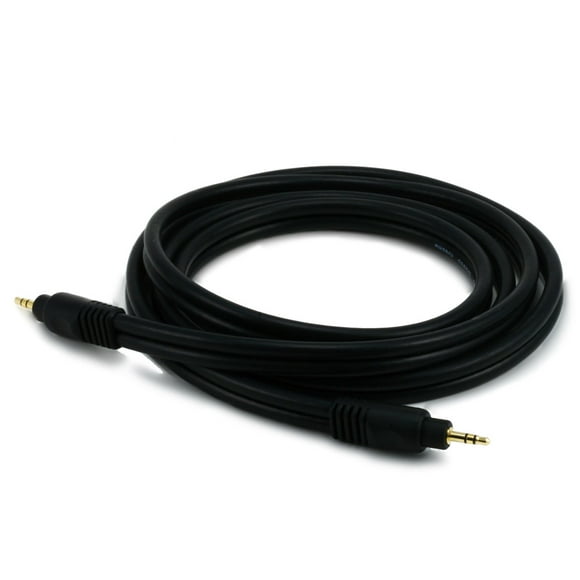 6ft Premium 3.5mm Stereo Male to 3.5mm Stereo Male 22AWG Cable (Gold Plated) - Black