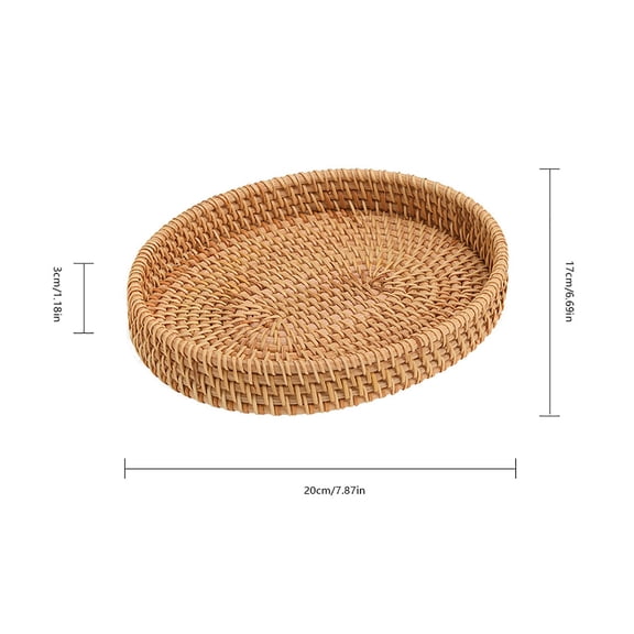 HAXMNOU Rattan Bread Baskets Rattan Fruit Basket Round Fruit Baskets Handwoven Decorative Storage Bowls for Dining Kitchen Counter Display or Tabletop Serving