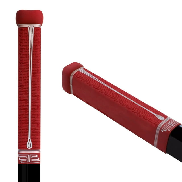 Buttendz Poignée de Remplacement pour Bâton de Hockey Fusion Z - Conception Réutilisable, Petite Poignée de Joueur pour la Mobilité de la Main Supérieure, Convient à Toutes les Tailles de Bâton (Rouge, Blanc Goutte)