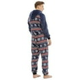 thumbnail image 2 of Pyjama une Pièce en Flanelle de Noël pour Homme, Bleu royal, 2 of 3