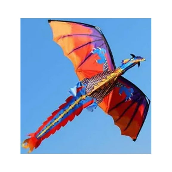 3D Dragon Kite Single Line With Tail Family Outdoor Sports Toy Children Kids๏ผOutdoor Games