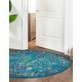 thumbnail image 3 of Rugs.com Calypso Collection Rug – 8 Ft Round Navy Blue Medium Rug Perfect For Kitchens, Dining Rooms, 3 of 8