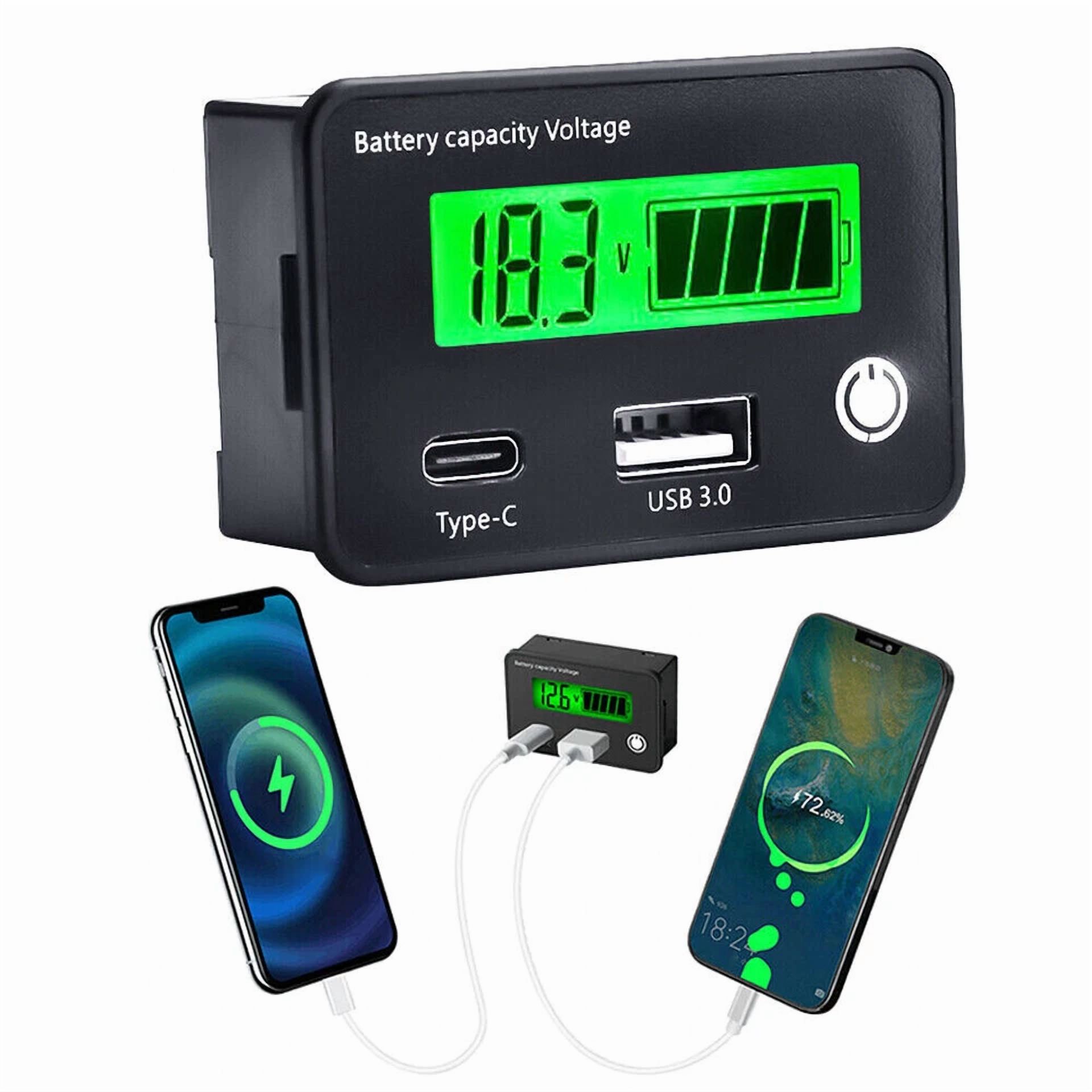 CRESTIN- Battery Capacity Voltmeter Tester Lithium Voltage Meter Tester Gauge Monitor A