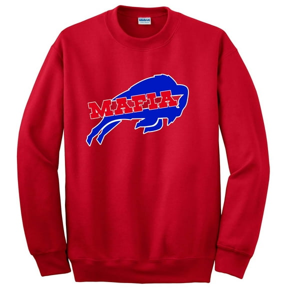 RED Bills Mafia Logo Crew Neck Sweatshirt ADULT