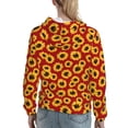 thumbnail image 7 of Fotbe Sunflowers On Red Pattern Womens Long Sleeve Hoodie, Pullover Hooded Sweatshirt, Kangaroo Pocket Hoodie with Eye-catching Drawstrings-XX-Large, 7 of 7