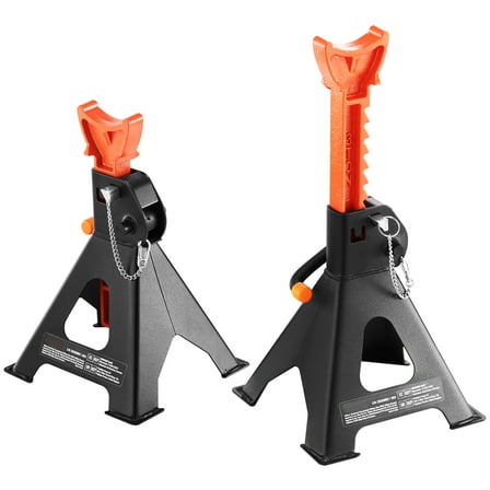 KFFKFF Jack Stand, 3 Ton (6,000 lbs) Load Bearing Car Support Props with Dual Locking, 10.8-16.3 inch Variable Elevation, suitable for elevating SUV,Automobile and UTV/ATV, Red, Set of 2Jack Sta