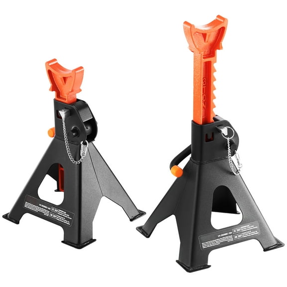 KFFKFF Jack Stand, 3 Ton (6,000 lbs) Load Bearing Car Support Props with Dual Locking, 10.8-16.3 inch Variable Elevation, suitable for elevating SUV, Automobile and UTV/ATV, Red, Set of 2