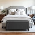 thumbnail image 2 of CorLiving Hamptons Ottomane de Rangement Rembourrée en Tissu avec Garniture de Clous, pour Salon, Entrée et Plus, 2 of 10