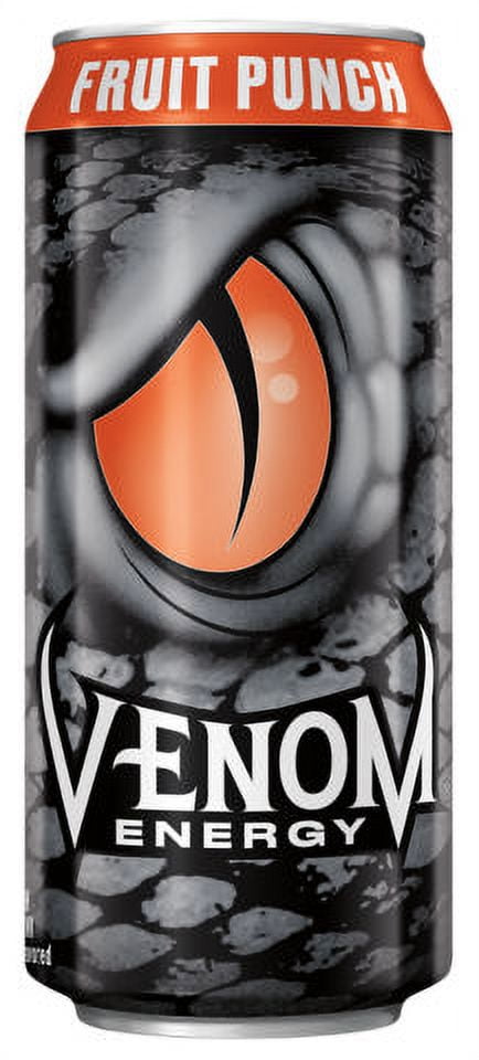 Venom Energy Drink Variety Pack , Pack of 12 , 16 fl oz , Death Adder (AKA Fruit Punch) Energy Drink , Black Cherry kiwi Energy Drink