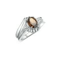 thumbnail image 6 of RYLOS Rings for Women Sterling Silver Swirl Z Ring 7X5MM Oval Gemstone &  Diamond Rings June Smoky Quartz Jewelry Size 5, 6 of 7