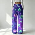 thumbnail image 6 of Garbnen Halloween Pajama Pants Women Fleece Pumpkin Ghost Cute Graphic Women's Lounge Pants Soft Fuzzy Fall Winter Warm Wide Leg Sleeping Pants Women, 6 of 6