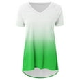 thumbnail image 4 of Womens T Shirts Casual Fashion V Neck Gradient Short Sleeve Tunic Clothing Green M, 4 of 5