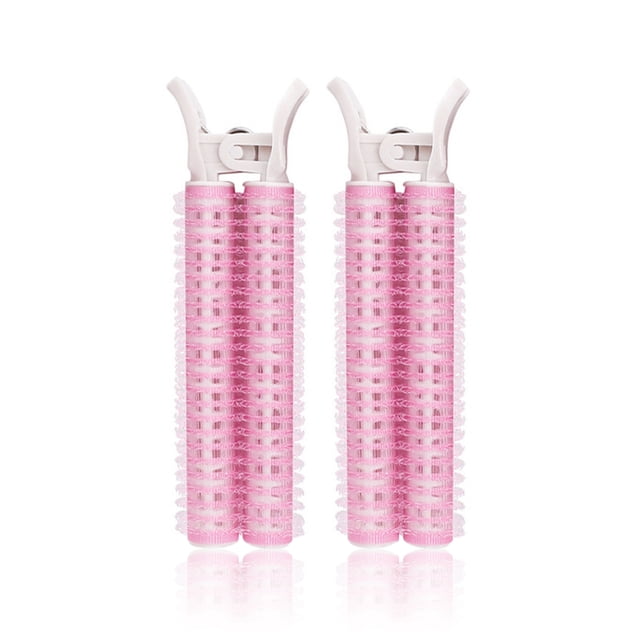 Raíz para el cabello Clips esponjosos Bangs Peluquería Peluquería Horquillas Lazy Curly Tube Portáaco Viaje Lavable Rollers Rollers 2pcs Pink seitruly CE001442-04