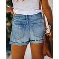 thumbnail image 4 of ONLYSHE Womens Juniors Distressed Ripped Denim Shorts Frayed Raw Hem Stretchy Jean Shorts Casual Summer Hot Shorts, 4 of 6