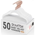 thumbnail image 1 of Smartor Premium Perchas De Terciopelo Para Armario, Paquete De 50 Perchas Duraderas De Fieltro Para Niños De 11.8 Pulgadas, Antideslizantes Para Ropa De Bebé, Perchas Para Niños En El Armario (Gancho, 1 of 5