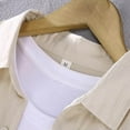 thumbnail image 5 of Fznquz Fall Mens Shirt Big and Tall Long Sleeve Casual Button Down Beige Shirts 2025 Trendy Lightweight Clothes Men, 5 of 9