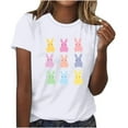 thumbnail image 2 of Xuyuer Easter Tshirt Women Tie Dye Happy Easter Tie Dye Shirts Funny Bunny T-Shirt Rabbit Graphic Short Sleeve Tee Tops Short Sleeved Round Neck Pullover Fashionable, 2 of 4