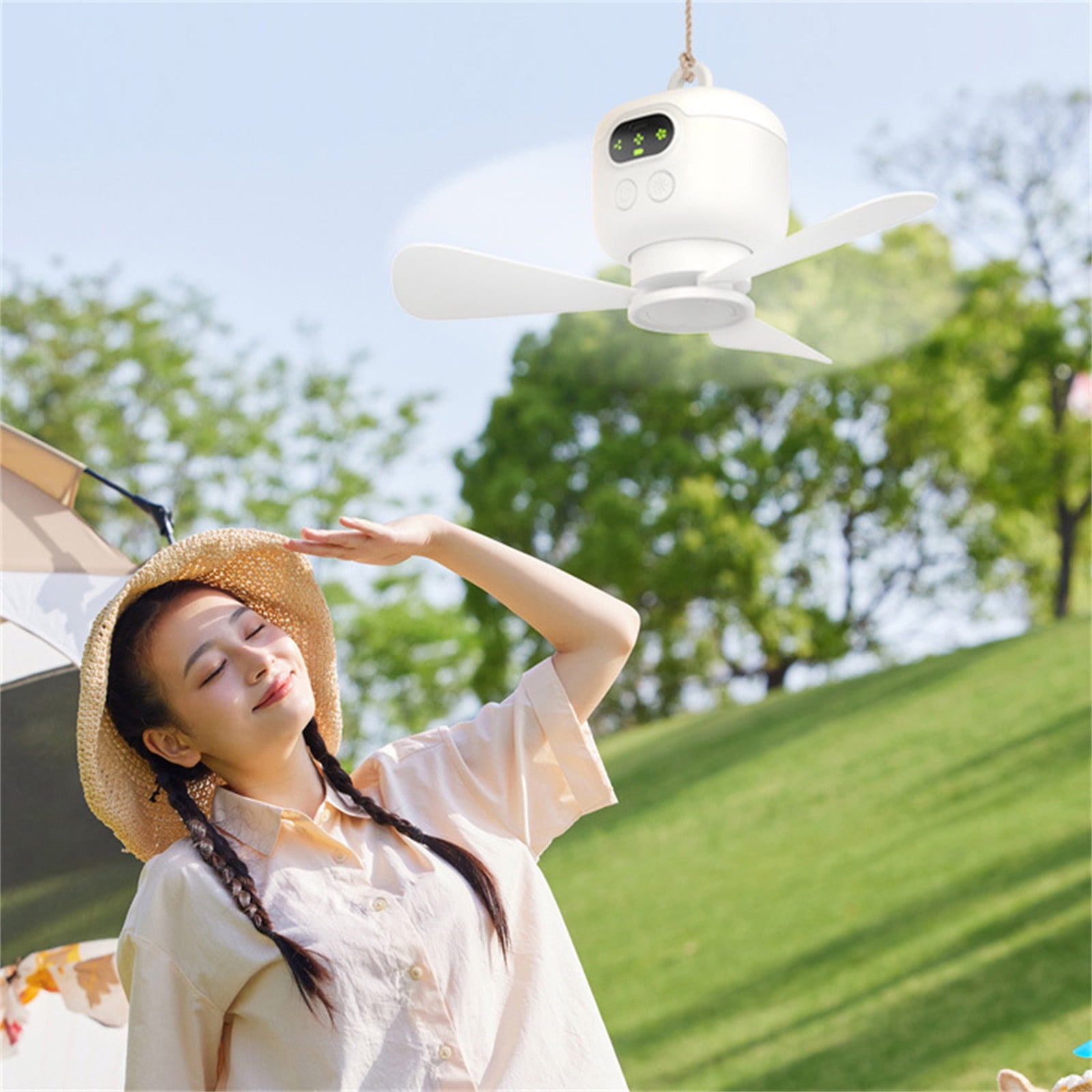 Ceiling Fan with Lights Remote Control Wireless Rechargeable Fan Light with Remote, 8000Mah Portable Hanging Fan for Camping Tent, Outdoor Ceiling Fan with Light and Remote