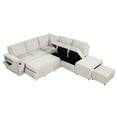 thumbnail image 5 of L-shaped Padded Modular Sofa with Storage Space, USB Ports, and Cup Holders on the Armrests, Suitable for Living Rooms, Offices, and Apartments (Beige), 5 of 12