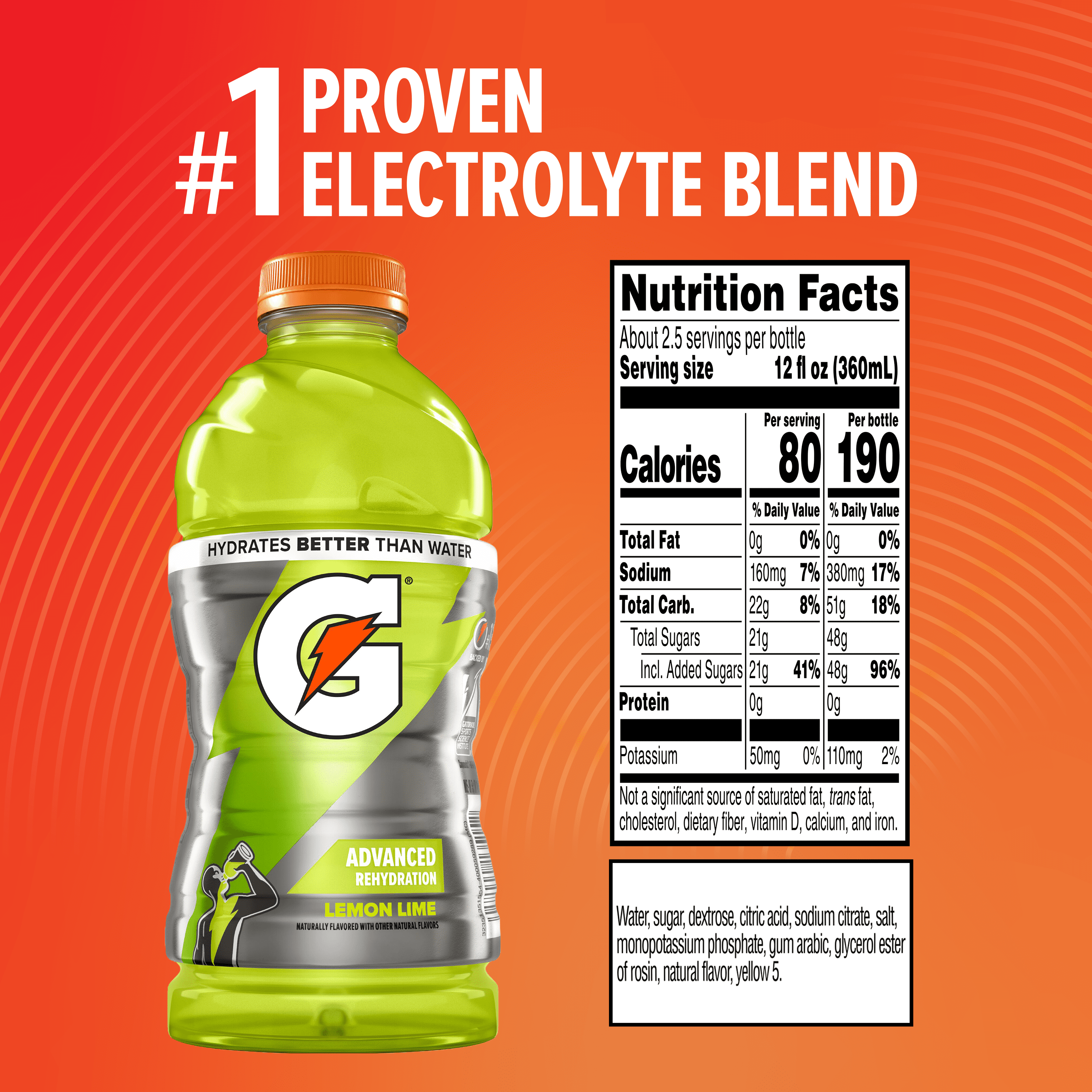 Gatorade Thirst Quencher, Lemon Lime Sports Drinks, 28 fl oz Bottle