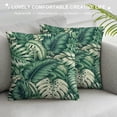 thumbnail image 3 of COMIO Green Plant Leaf Decorative Throw Pillow Covers for Couch Bed Sofa Living Room Tropical Plants Leaves Square Cushion Cases Art Home Decor White, 3 of 5