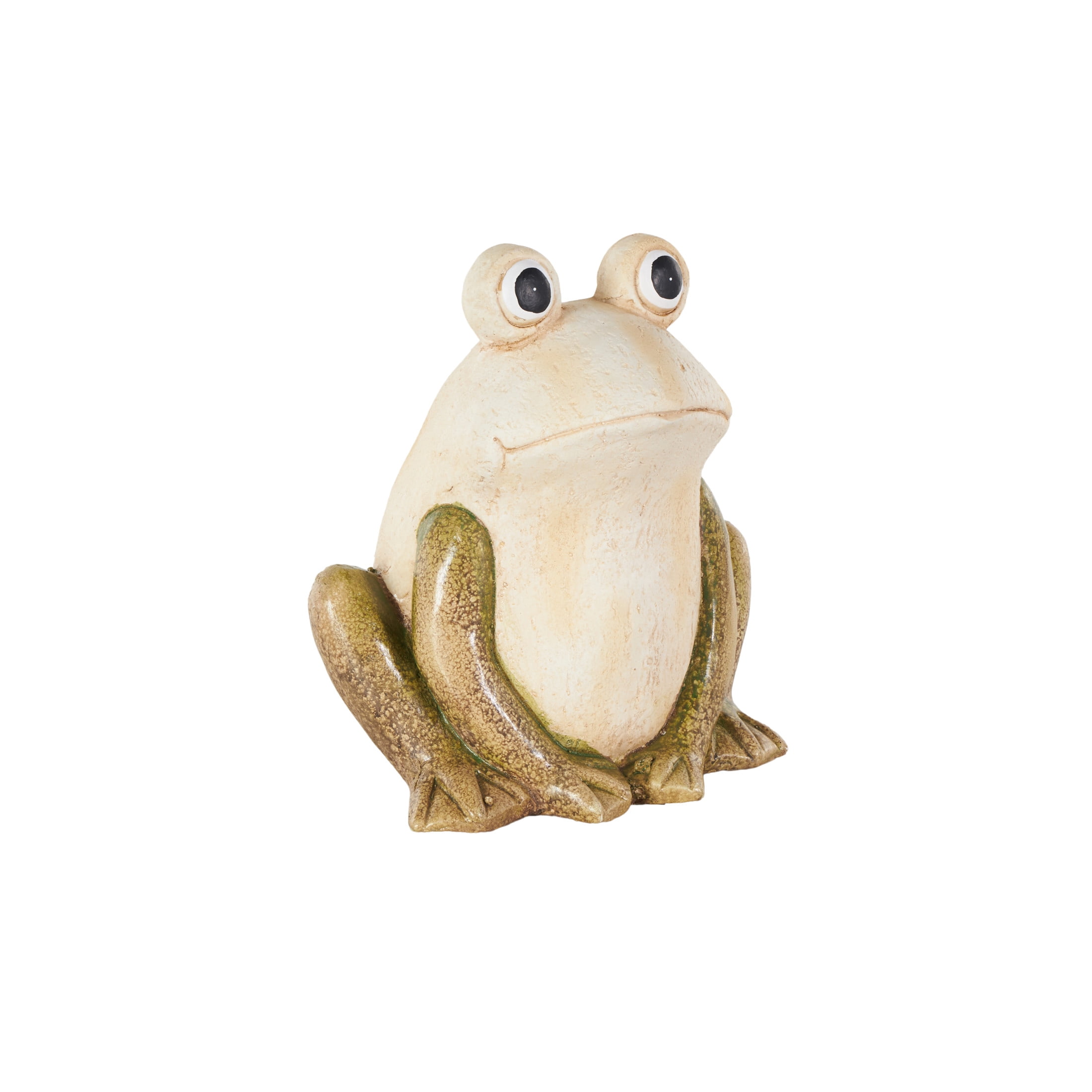 DecMode 14" Frog Garden Sculpture with Brown and Green Accents