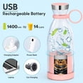 thumbnail image 2 of Portable Blender, Portable Juicer, Fashion Portable Blender For Shakes And Smoothies 11.8 Oz, USB Fast Charging Mini Mixer Bottle,Take It For Traveling, Outdoor, Gym, Office, Cars, Gift, 2 of 11