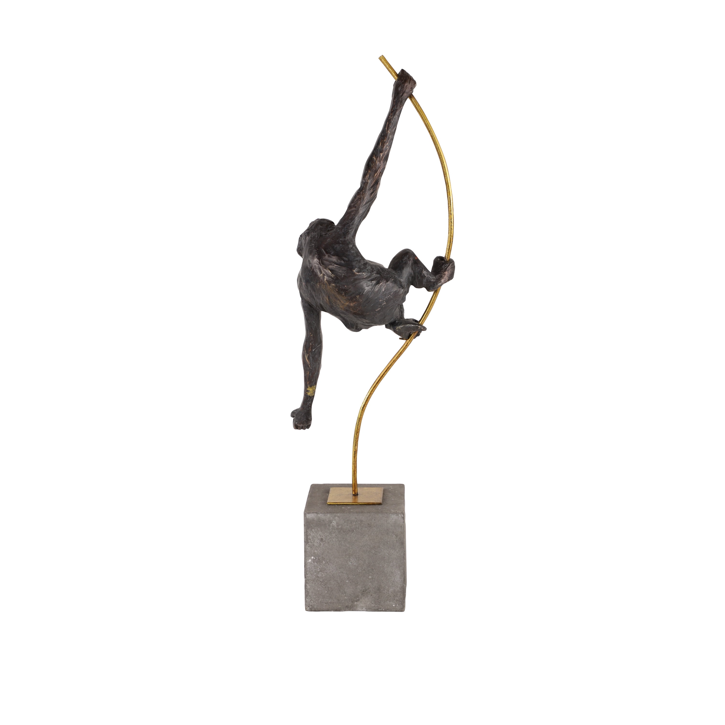 DecMode 7"W, 23"H Resin Modern Monkey Sculpture, Black