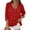 Red, variant on Ltctricy Cotton Linen Tops for Women 3/4 Length Sleeve V Neck Crossover Button down T Shirts Casual Loose Blouses(Gray,X-Large)