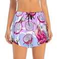 thumbnail image 4 of Lsque Dragon Fruit Printed Women's Running Shorts with Liner Pockets,Elastic Quick Dry Workout Athletic Gym Yoga Shorts,Womens High Waist Shorts-Small, 4 of 9