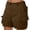 Brown, variant on Cargo Shorts Women Bermuda Knee Length Long Hiking Shorts with Pockets Elastic Waist for Summer Casual Trendy Outfits