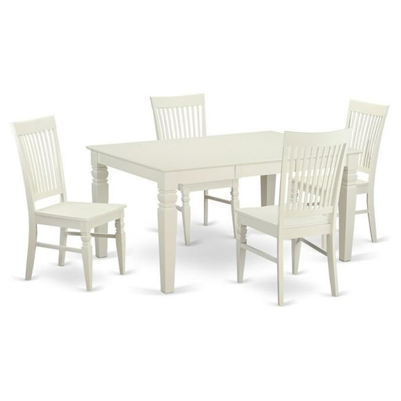 Pemberly Row 5-piece Wood Dining Table and Chairs in White