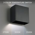 thumbnail image 6 of WAC Lighting Boxi 1-Light LED 3-CCT 3000K Aluminum Wall Sconce in Black, 6 of 7