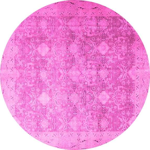 Ahgly Company Indoor Round Persian Pink Traditional Area Rugs, 4' Round