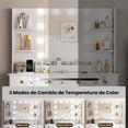 thumbnail image 4 of Vanity con Luces LED RGB Ajustable y Estación de Carga, Tocador con Taburete, 4 of 7
