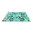 thumbnail image 2 of Ahgly Company Machine Washable Indoor Round Abstract Turquoise Blue Contemporary Area Rugs, 8' Round, 2 of 4