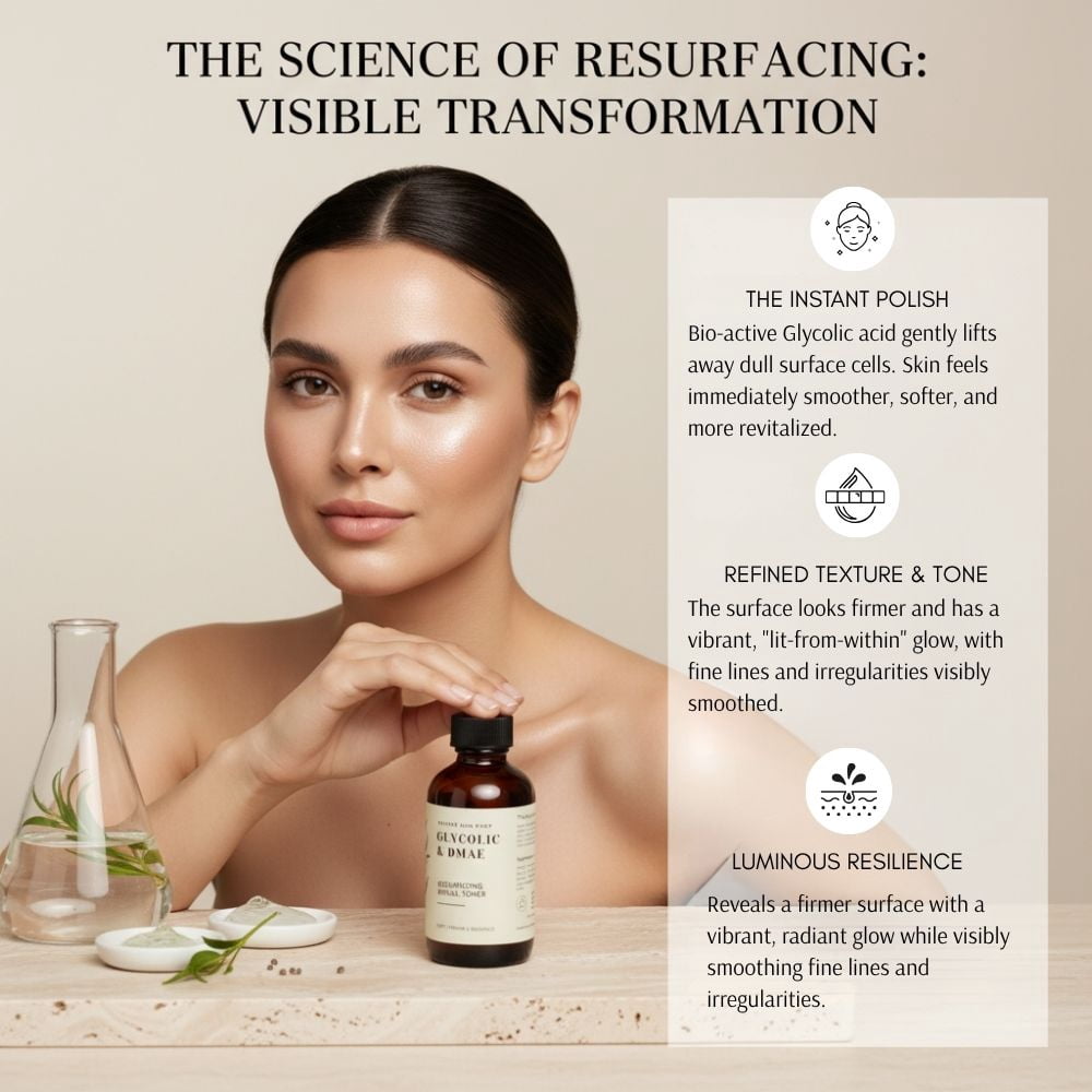 Nature Skin Shop Glycolic Acid and DMAE Resurfacing Toner Liquid 4 oz